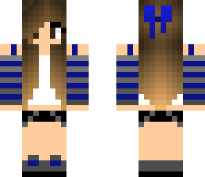 dark blue tomboy with bow