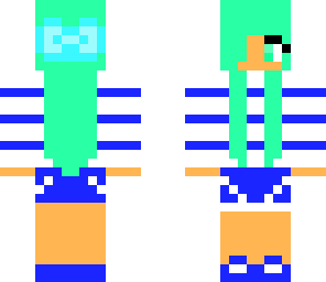 girl with blue and white outfit