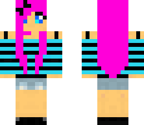 pink haried girl