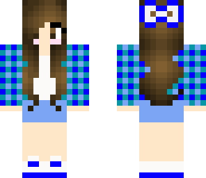 chica de camisa azul