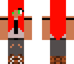 red haired girl with tomboy outfit