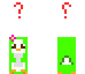 cute green confused penguin