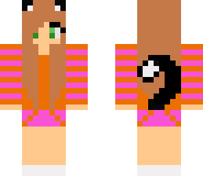 orange and pink cat girl
