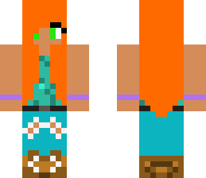 orange haired girl with jeans and tanktop