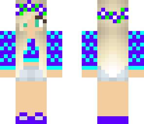 cute teal and purple summer girl