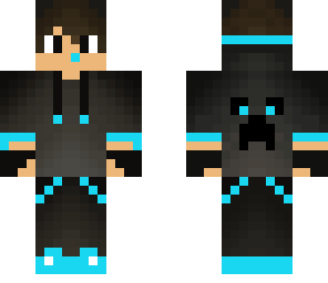 blue awesome creeper hoodie
