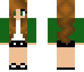 girl with green jacket