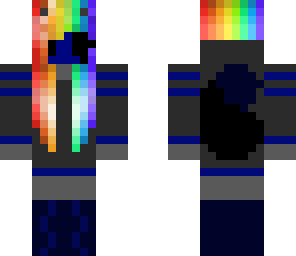 eyeless fox gray skin rainbow hair