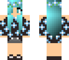 blue flower girl