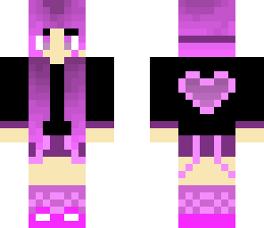 puple or pink heart girl