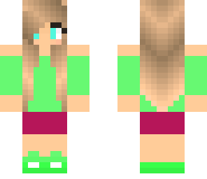 blonde girl wearing pink and green
