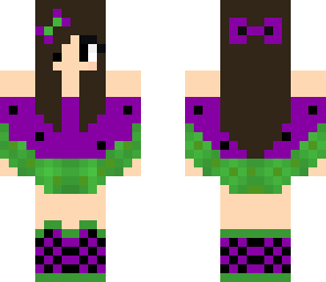 pretty purple melon brunette girl