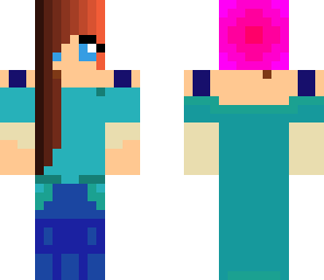 zombie girl with pink hair at back