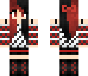 red and black two-tone hair girl