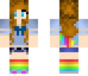 edited rainbow sock girl