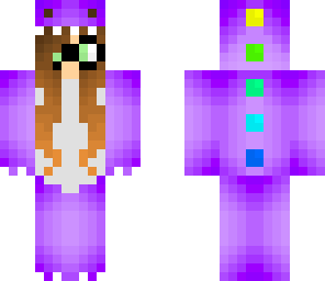 purple dino girl with glasses