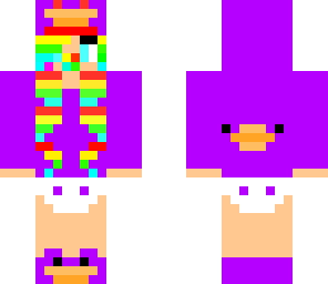 ducky girl purple rainbow-haired and fixed