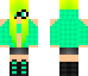 green girl with glasses