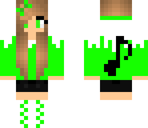 neon green music girl