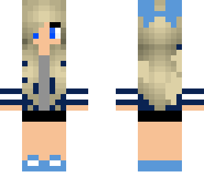 varsity jacket girl- blonde full blue
