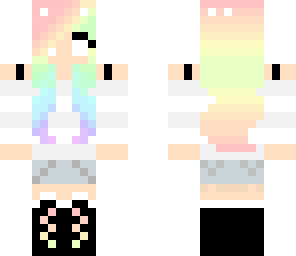 rainbow herobrine wolf girl