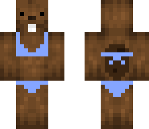 bikini bever blauwe bikini