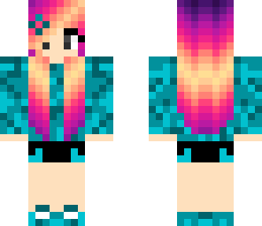 pixle cyan girl