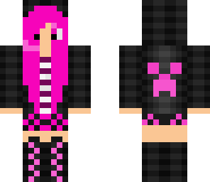 pink and black hoddie girl