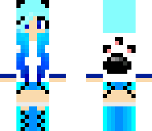 blue haired panda girl