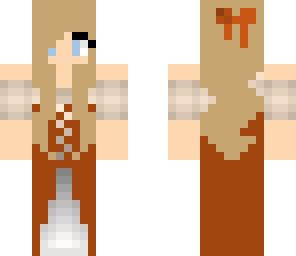orange medieval girl or princess