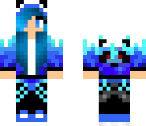  blue panda girl