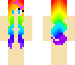 long rainbow hair
