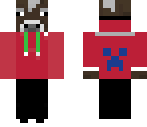 cow with red creeper hoodie