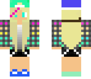 cute bright rainbow blond tomboy