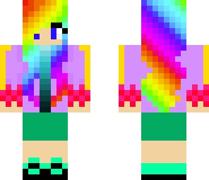 colorful girl with rainbow hair