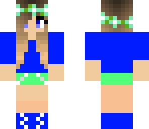 girl with long blue shirt