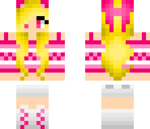 pink cat girl with hair bow