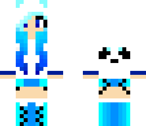 edited blue panda girl