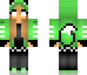 fox girl green with white eyes