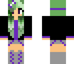 cute girl with green hair