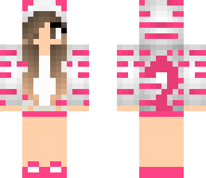 pink and white tiger cat girl hoodie