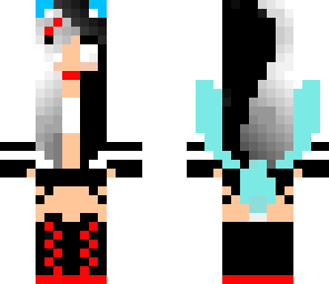 herobrine ice cat girl with wings