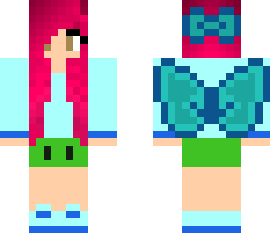 blue butterfly girl