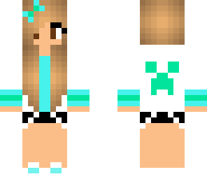 cute blue and green creeper girl