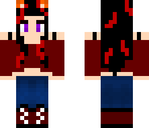 girl with black hair and red streaks