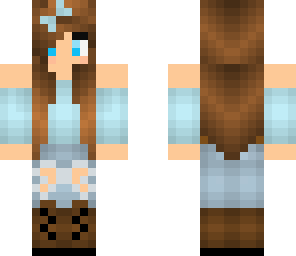 girl with baby blue themed outfit