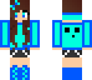 girl in a blue slime hoodie