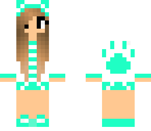 updated green or blue paw print girl