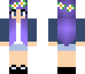 purple flower hair pastel
