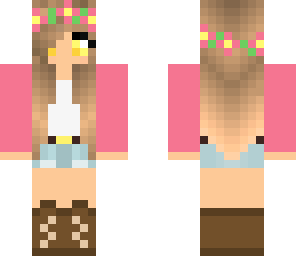 girl with lei combat boots and pink sweater